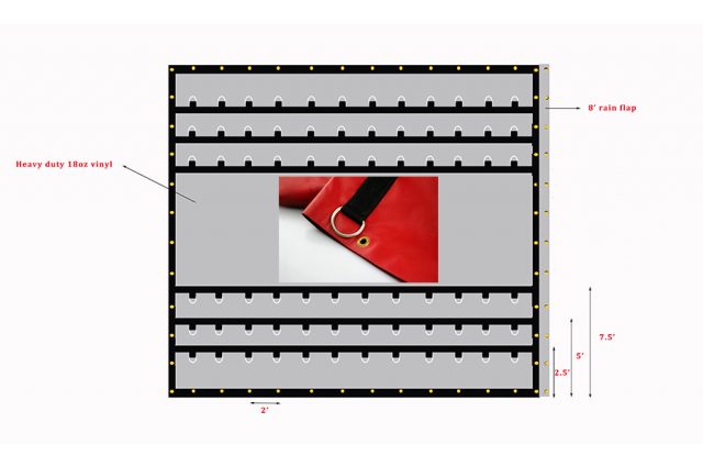 lumber tarp, steel tarpaulin with rain flap